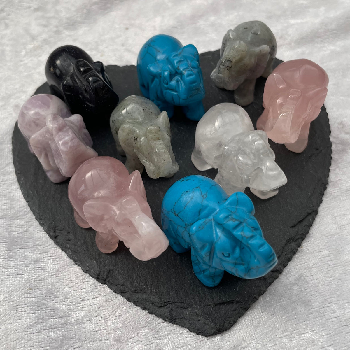 Crystal Elephant Carvings
