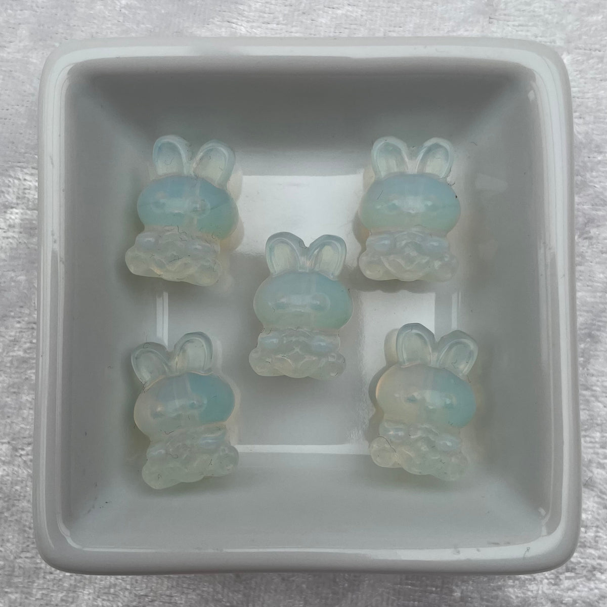 Mini Opalite Bunny Rabbit Carvings