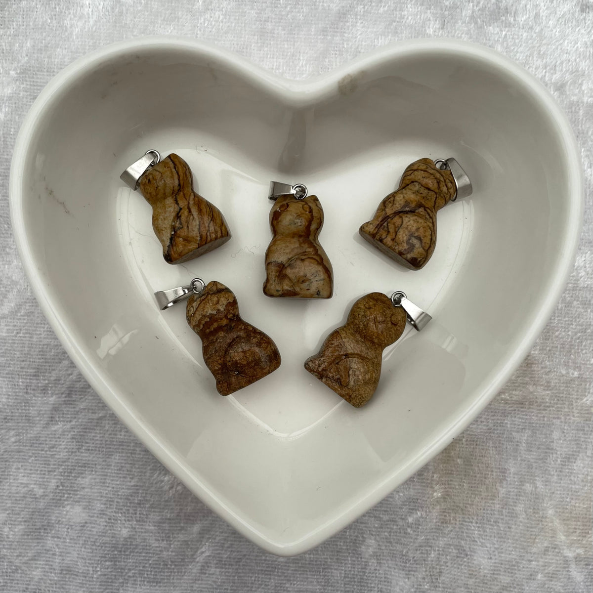 Picture Jasper Cat Pendants