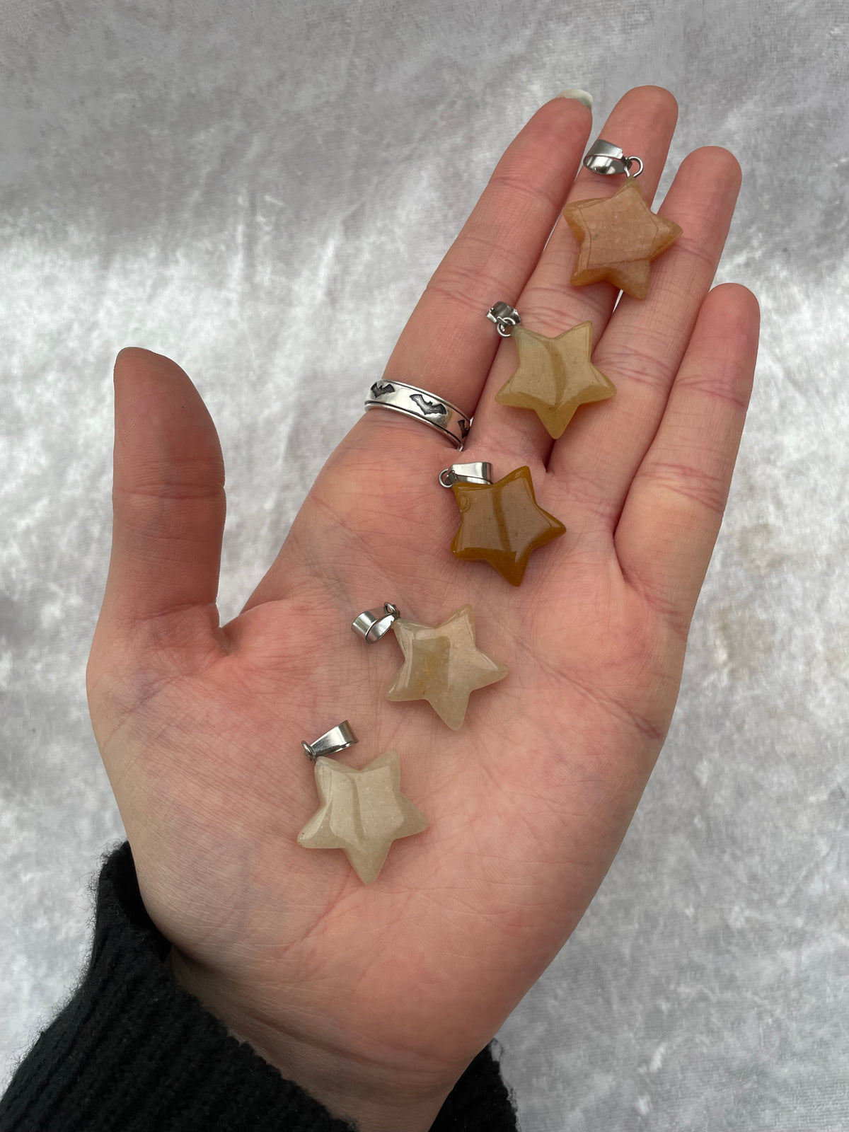 Peach Aventurine Star Pendants