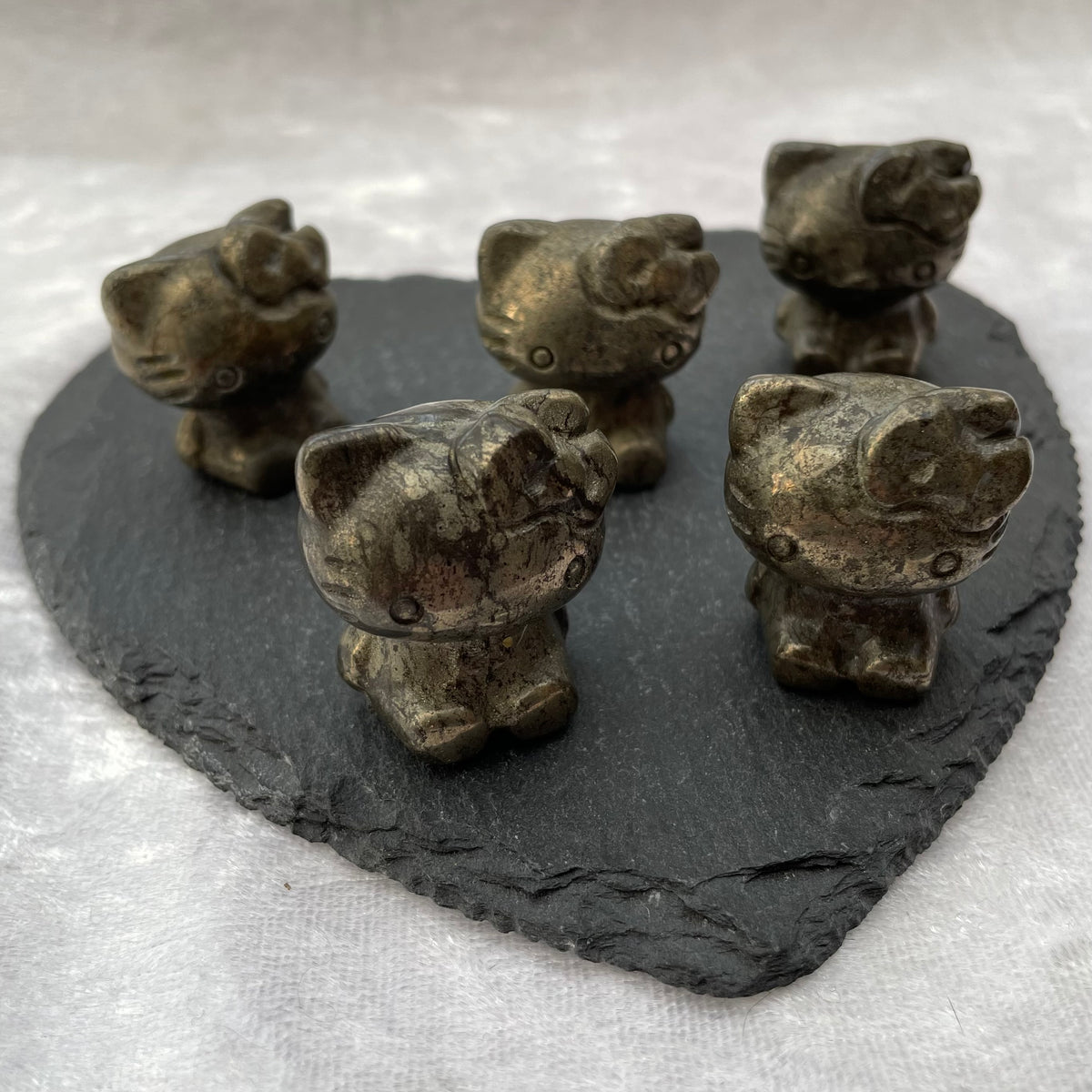 Pyrite Hello Kitty Carvings