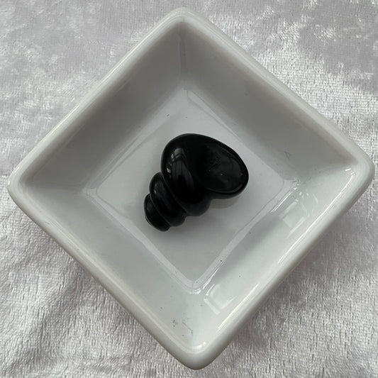 Mini Black Obsidian Shell Carving