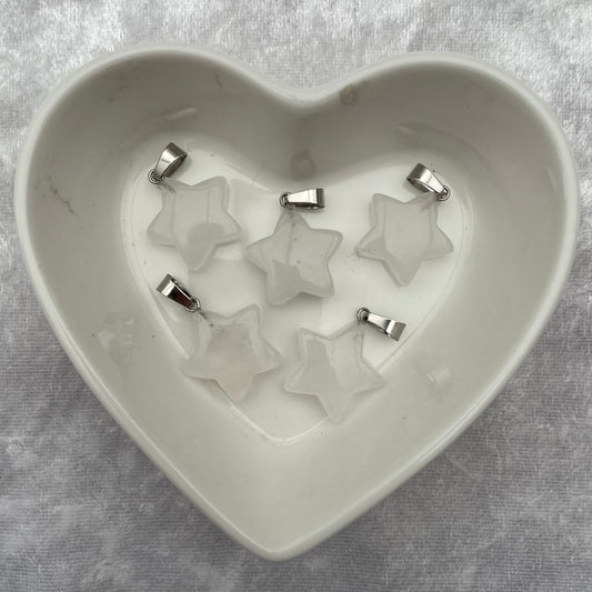 Clear Quartz Star Pendants