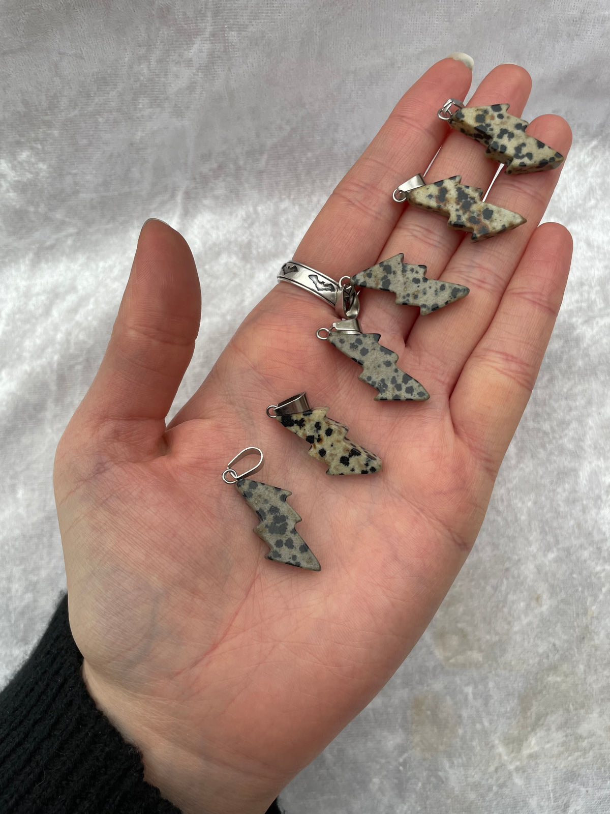 Dalmatian Jasper Lightning Pendants