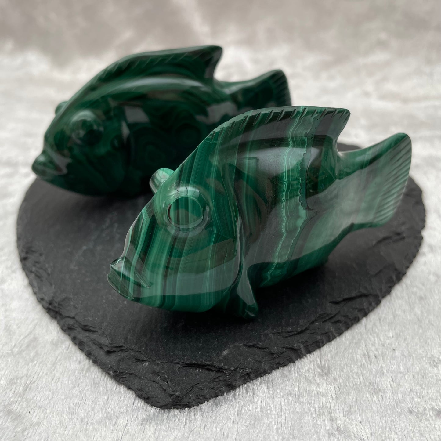 Malachite Fish Carvings