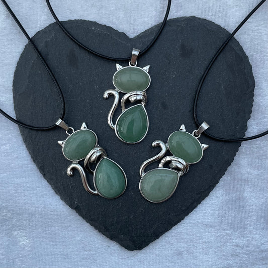 Green Aventurine Cat Necklaces