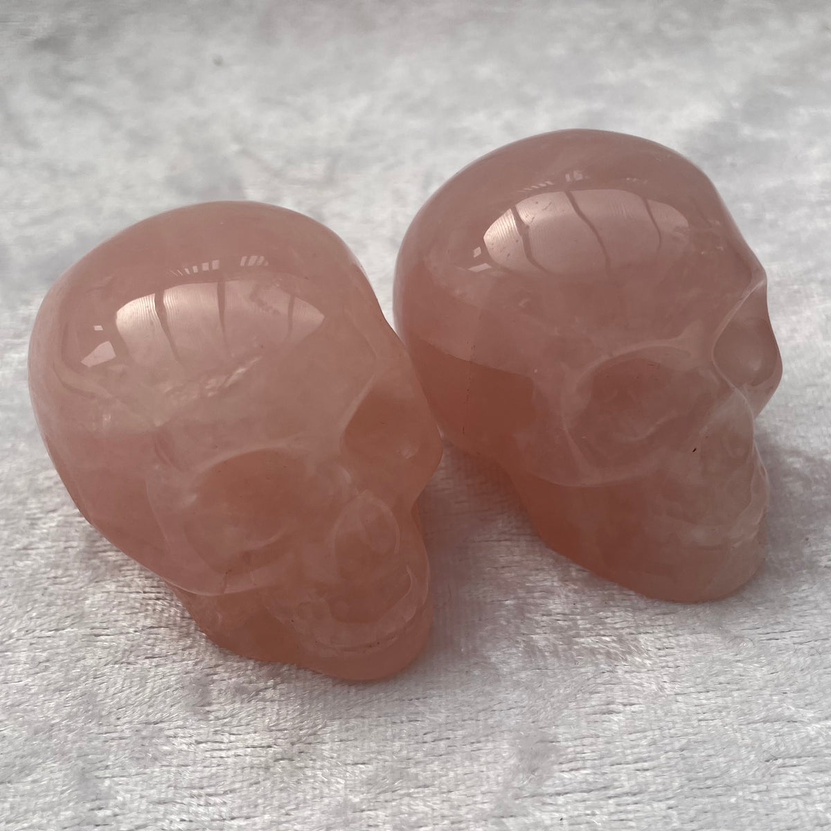Rose Quartz Skull Carvings