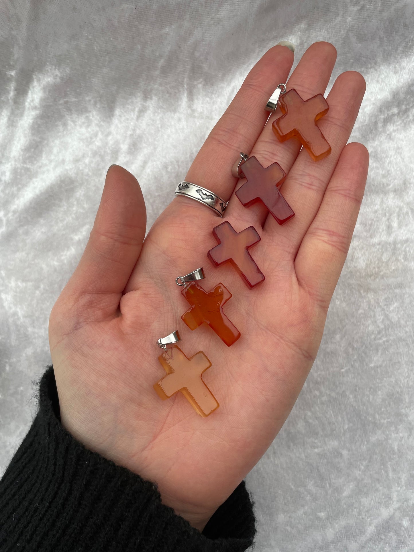 Carnelian Cross Pendants