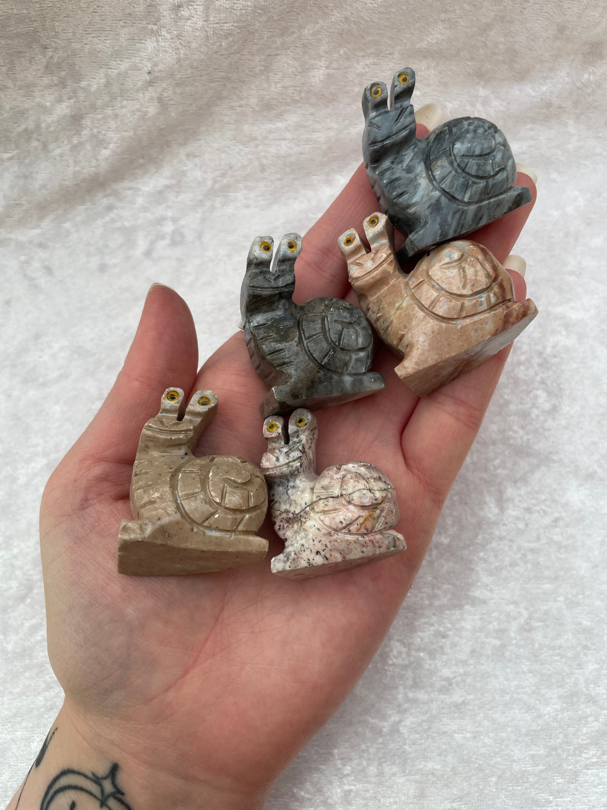 Soapstone Snail Carvings