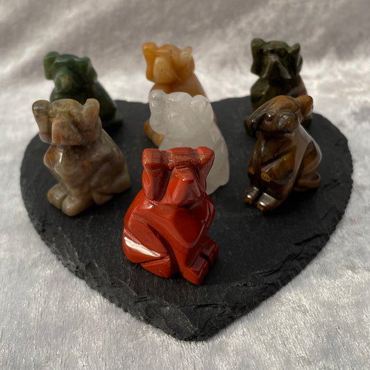 Crystal Dog Carvings