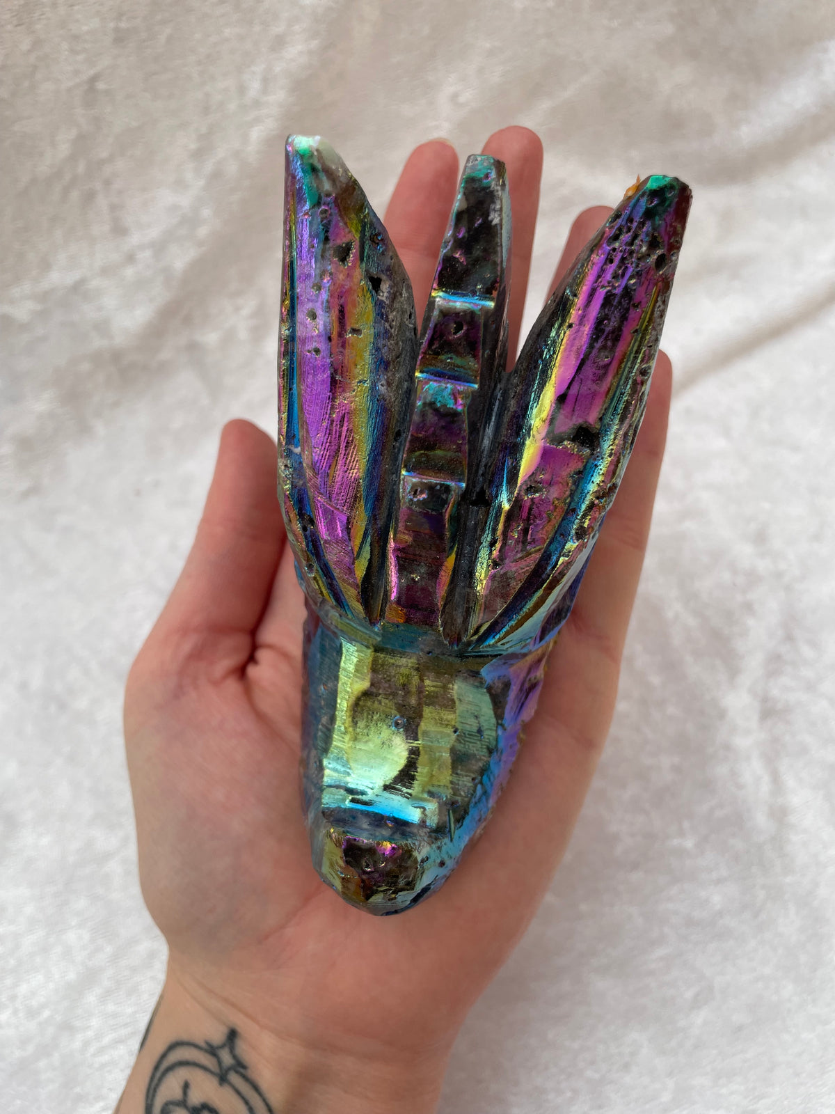 Titanium Aura Sphalerite Dragon Head