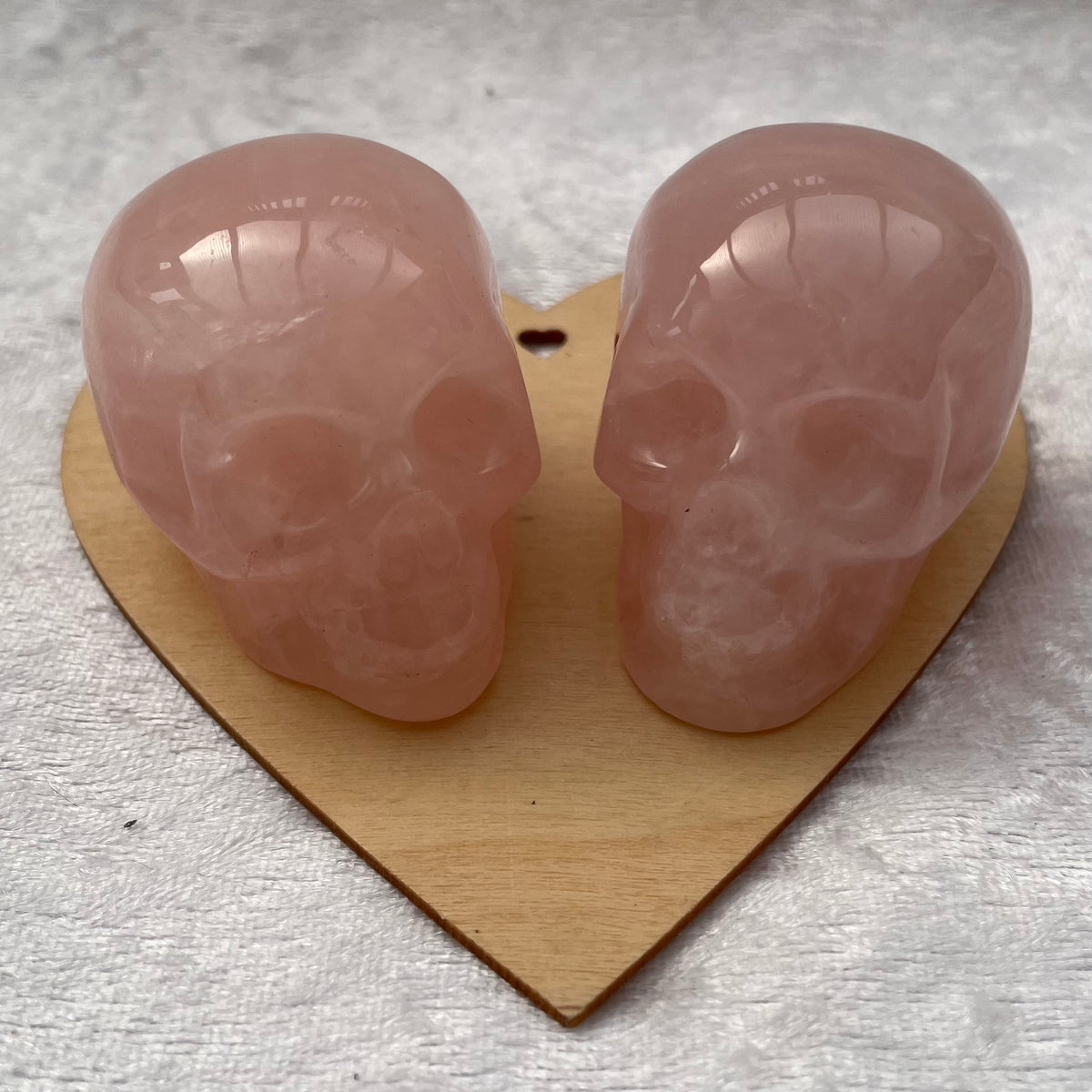 Rose Quartz Skull Carvings