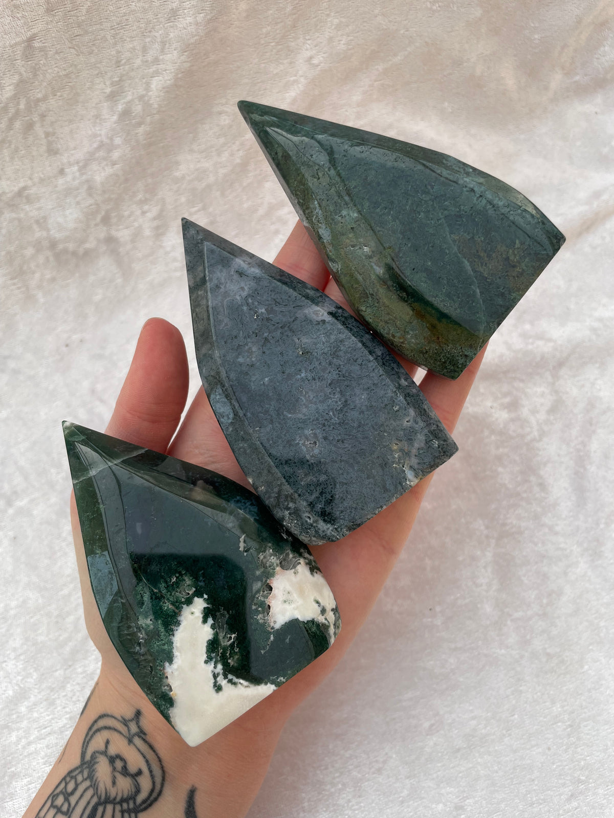 Moss Agate Flame Freeforms
