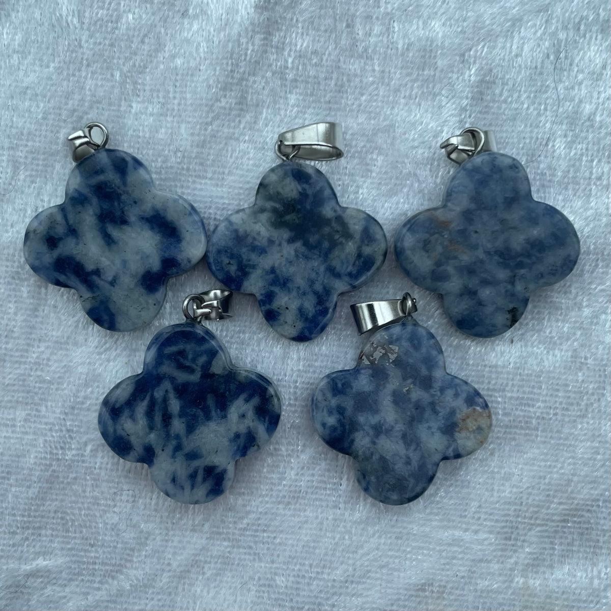 Sodalite Flower Pendants