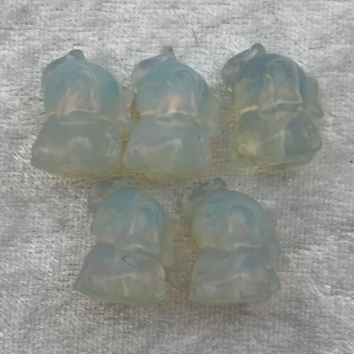 Mini Opalite Elephant Carvings