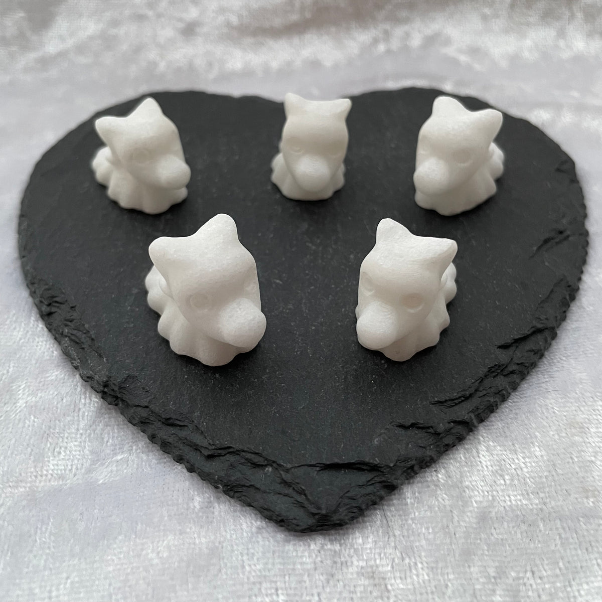 White Agate Nightmare Before Christmas Zero Dog Carvings