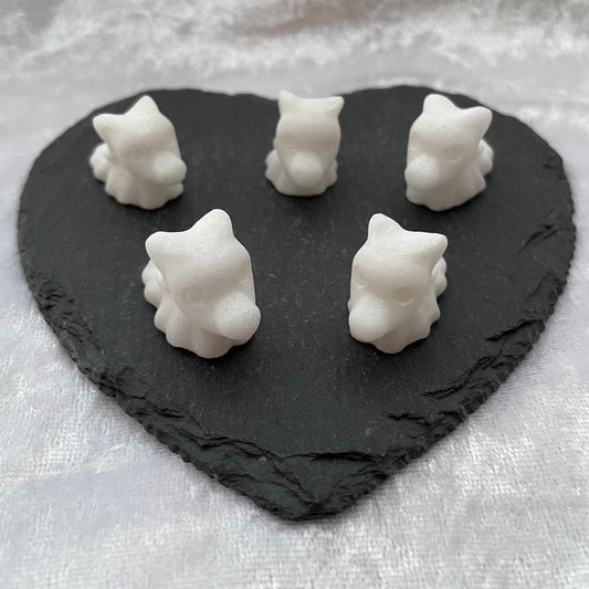 White Agate Nightmare Before Christmas Zero Dog Carvings