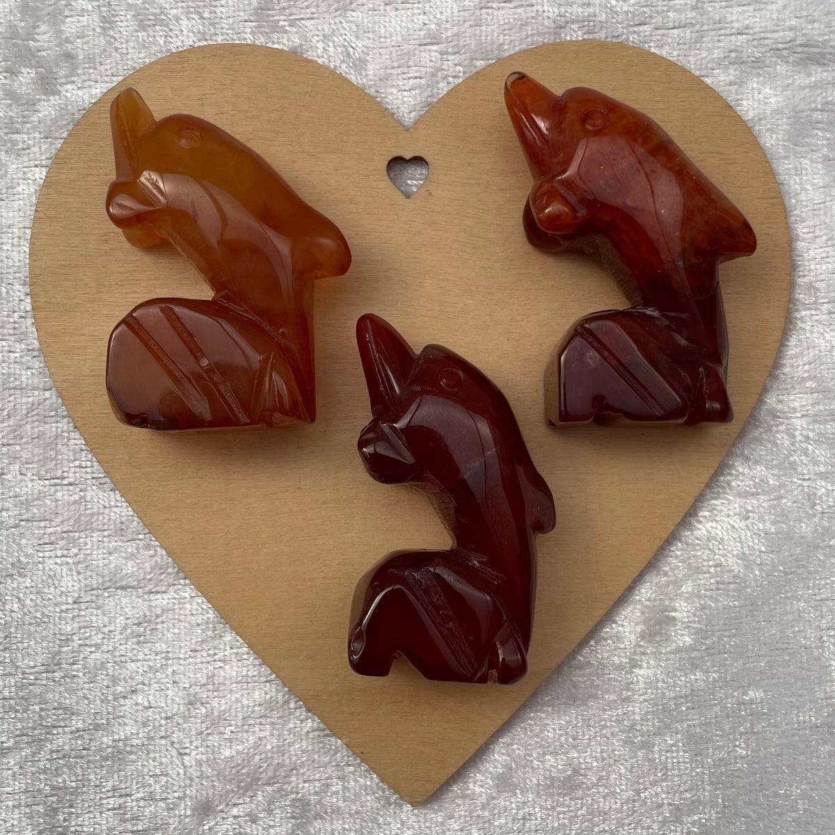 Carnelian Dolphin Carvings