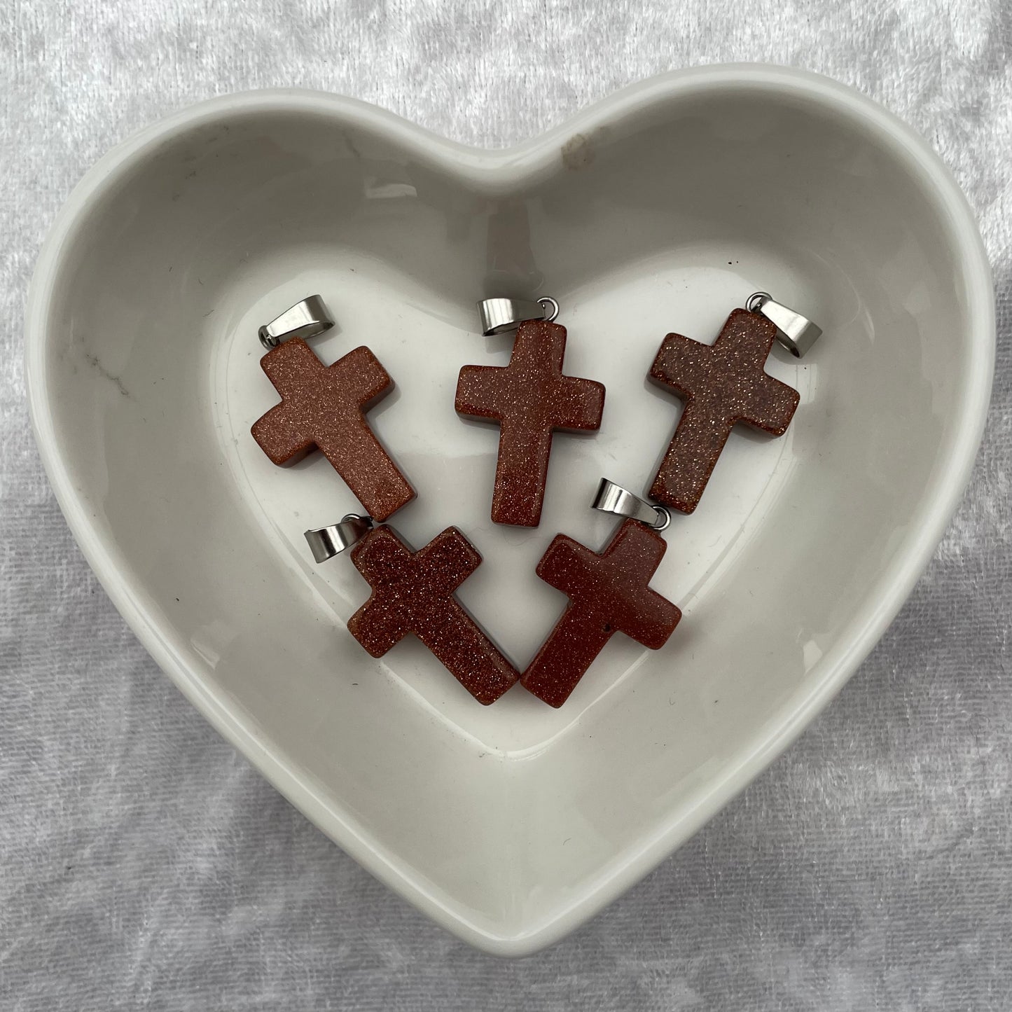 Goldstone Cross Pendants