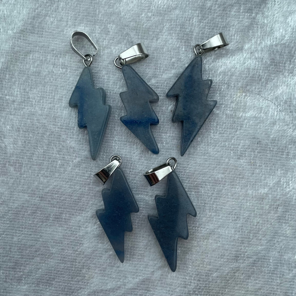 Blue Quartz Lightning Pendants