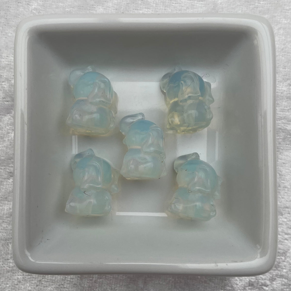 Mini Opalite Elephant Carvings
