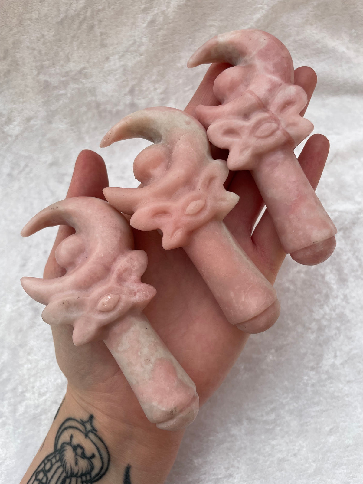Pink Opal Sailor Moon Magical Girl Moon Wand Carvings