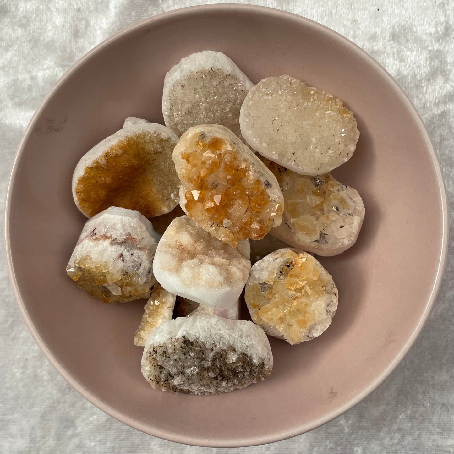 Heat Treated Pale Citrine Oval Clusters