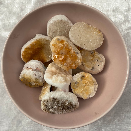 Heat Treated Pale Citrine Oval Clusters