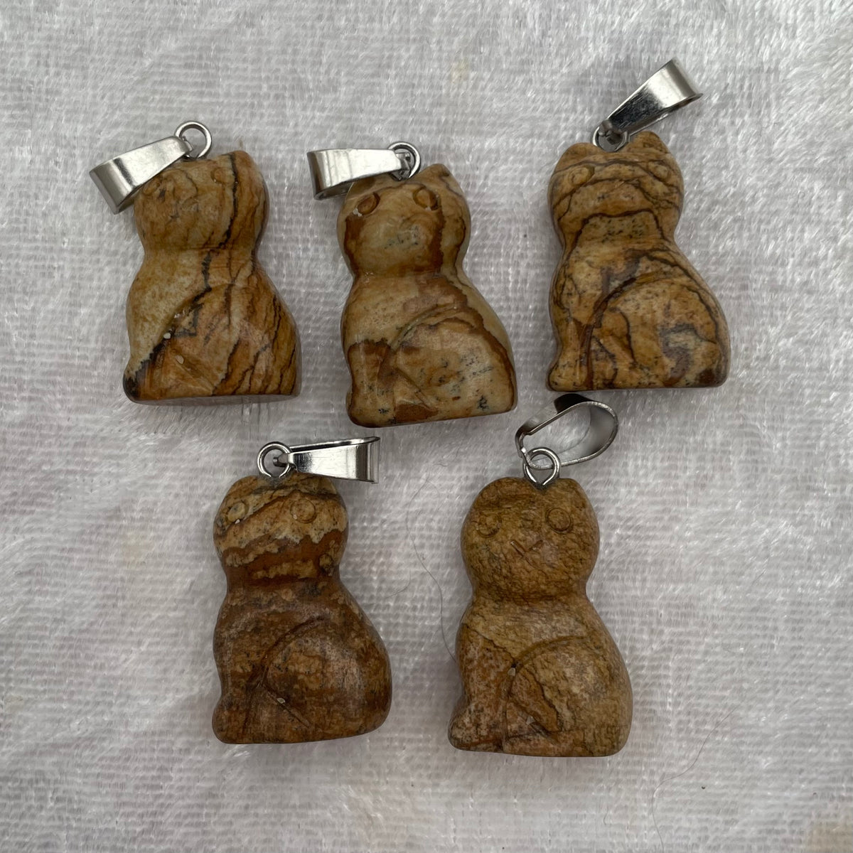 Picture Jasper Cat Pendants