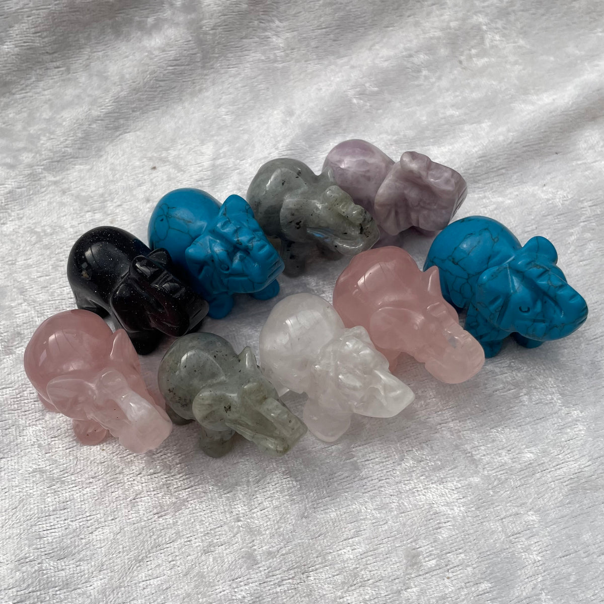 Crystal Elephant Carvings