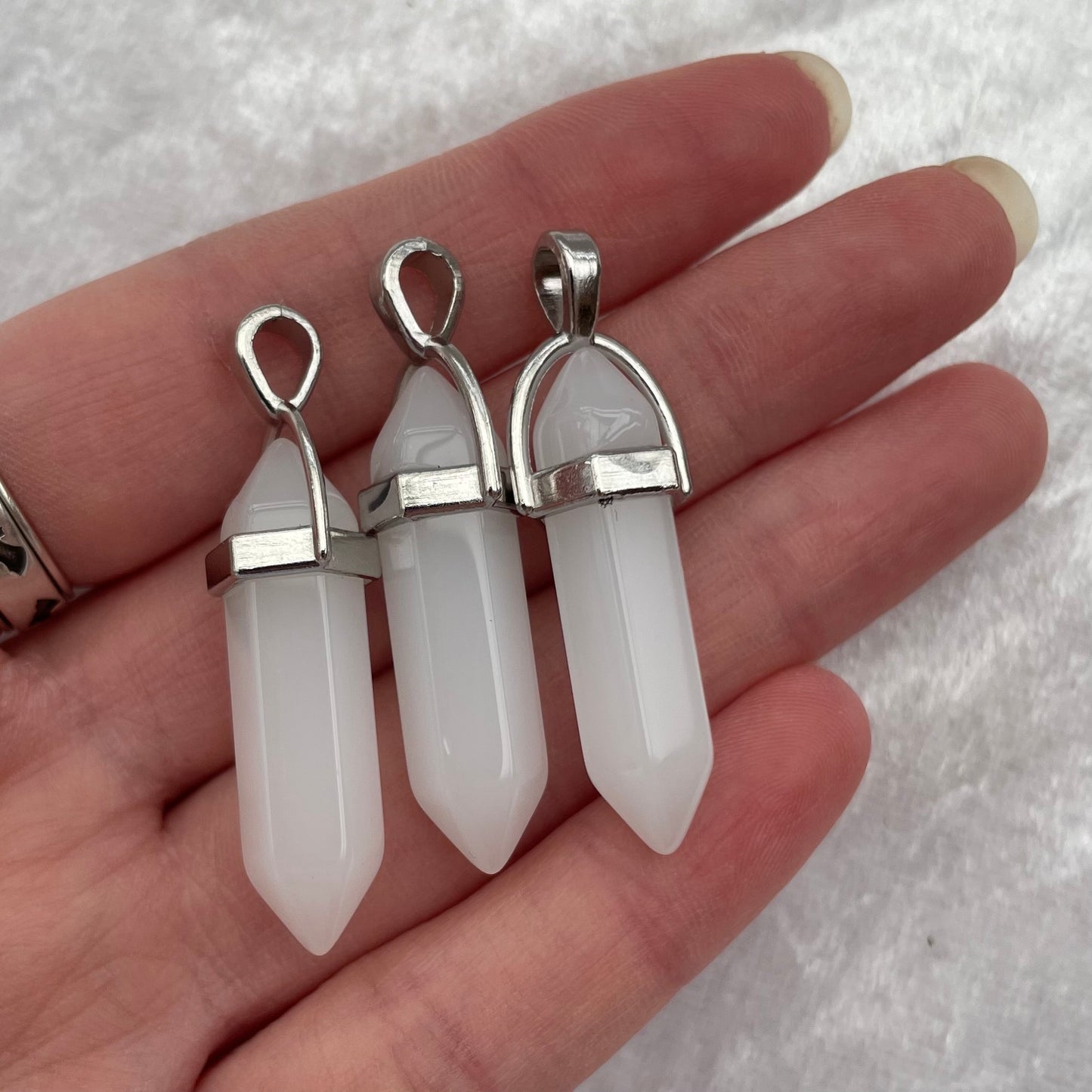 White Agate DT Pendants
