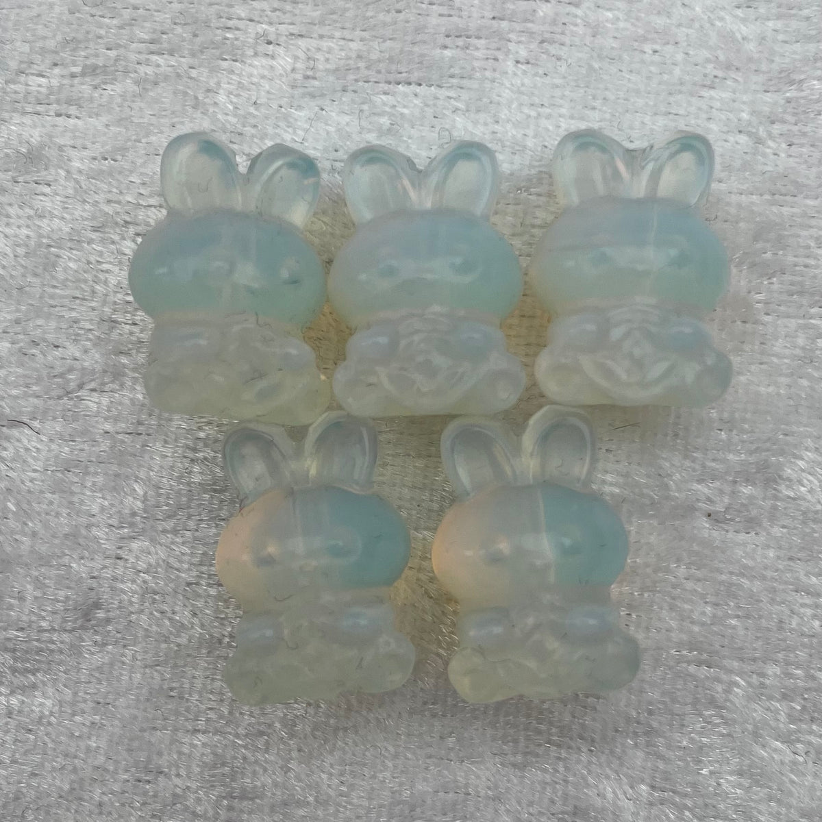 Mini Opalite Bunny Rabbit Carvings