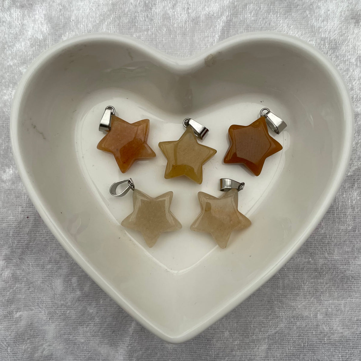 Peach Aventurine Star Pendants