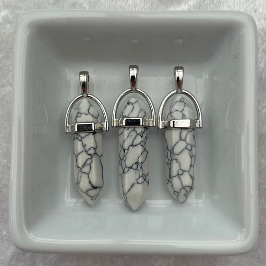 White Howlite DT Pendants