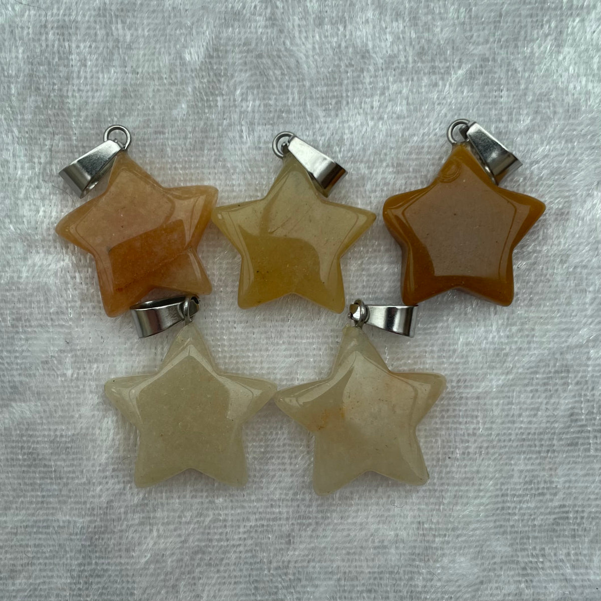 Peach Aventurine Star Pendants