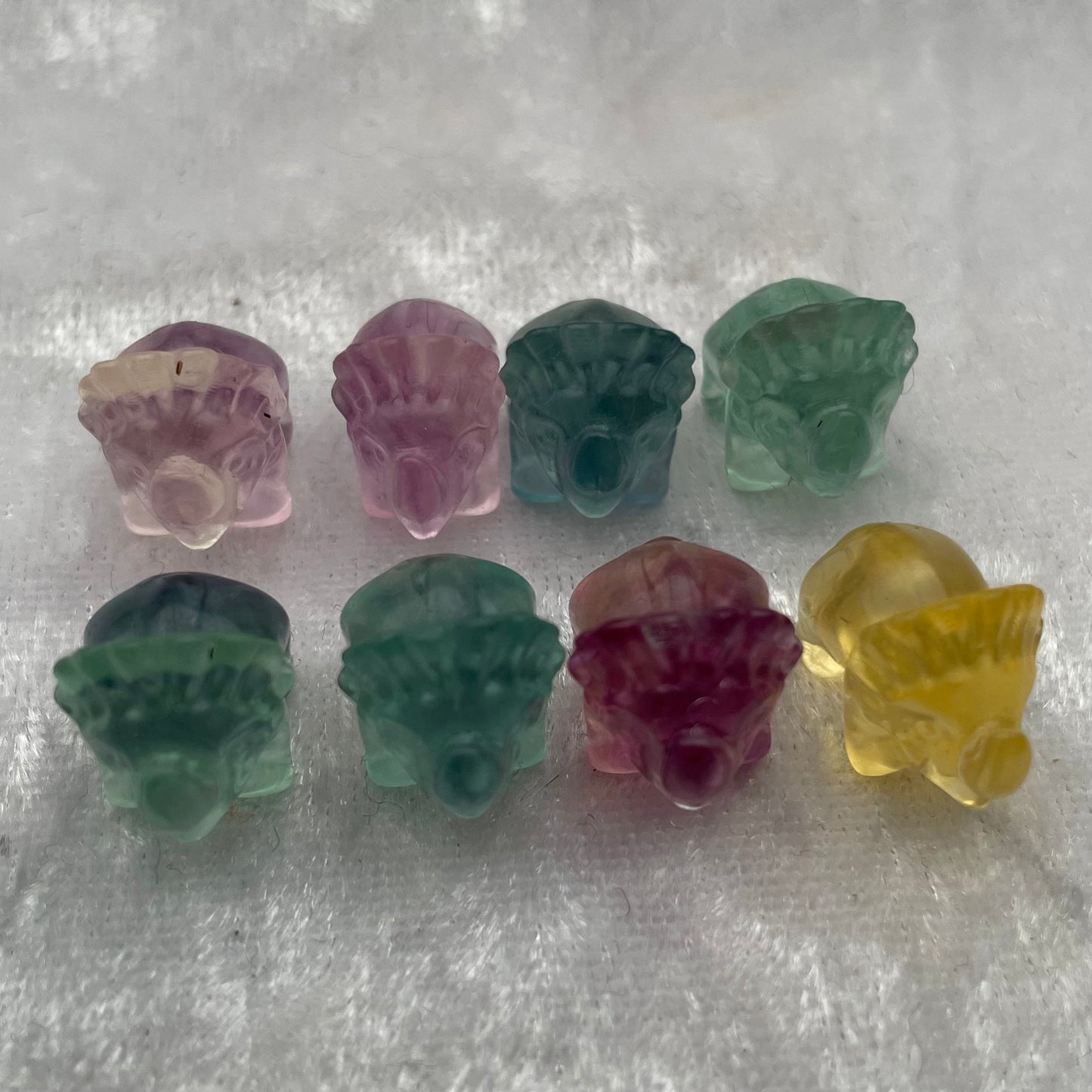 Mini Rainbow Fluorite Triceratops Dinosaurs