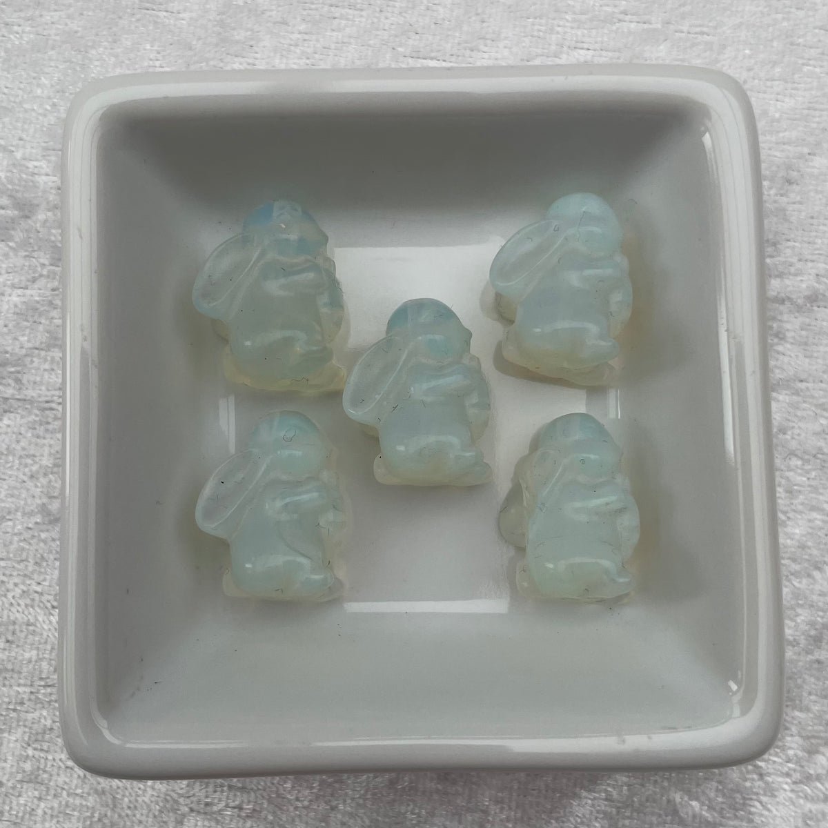 Mini Opalite Rabbit Carvings