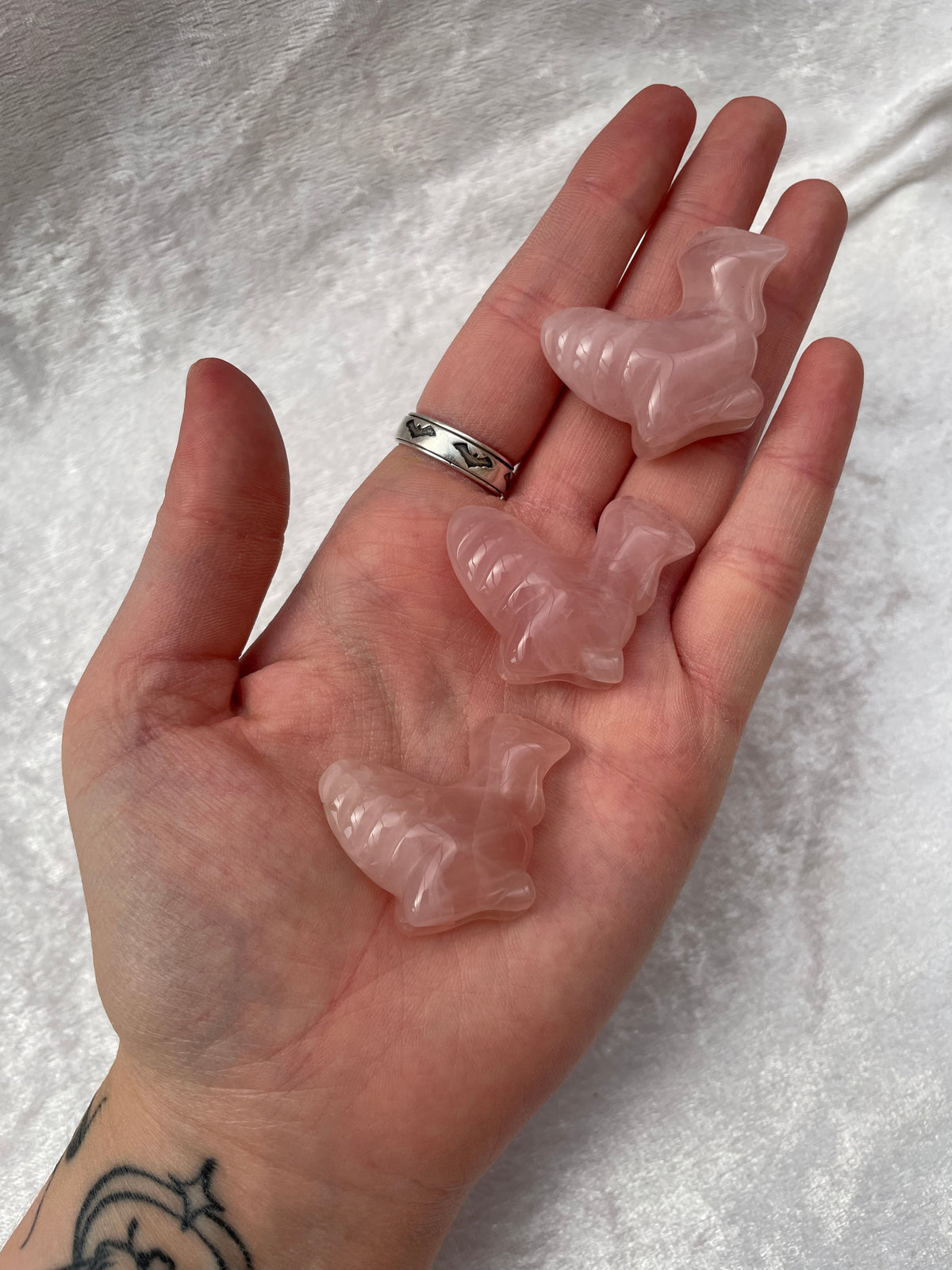 Rose Quartz Chicken Carvings
