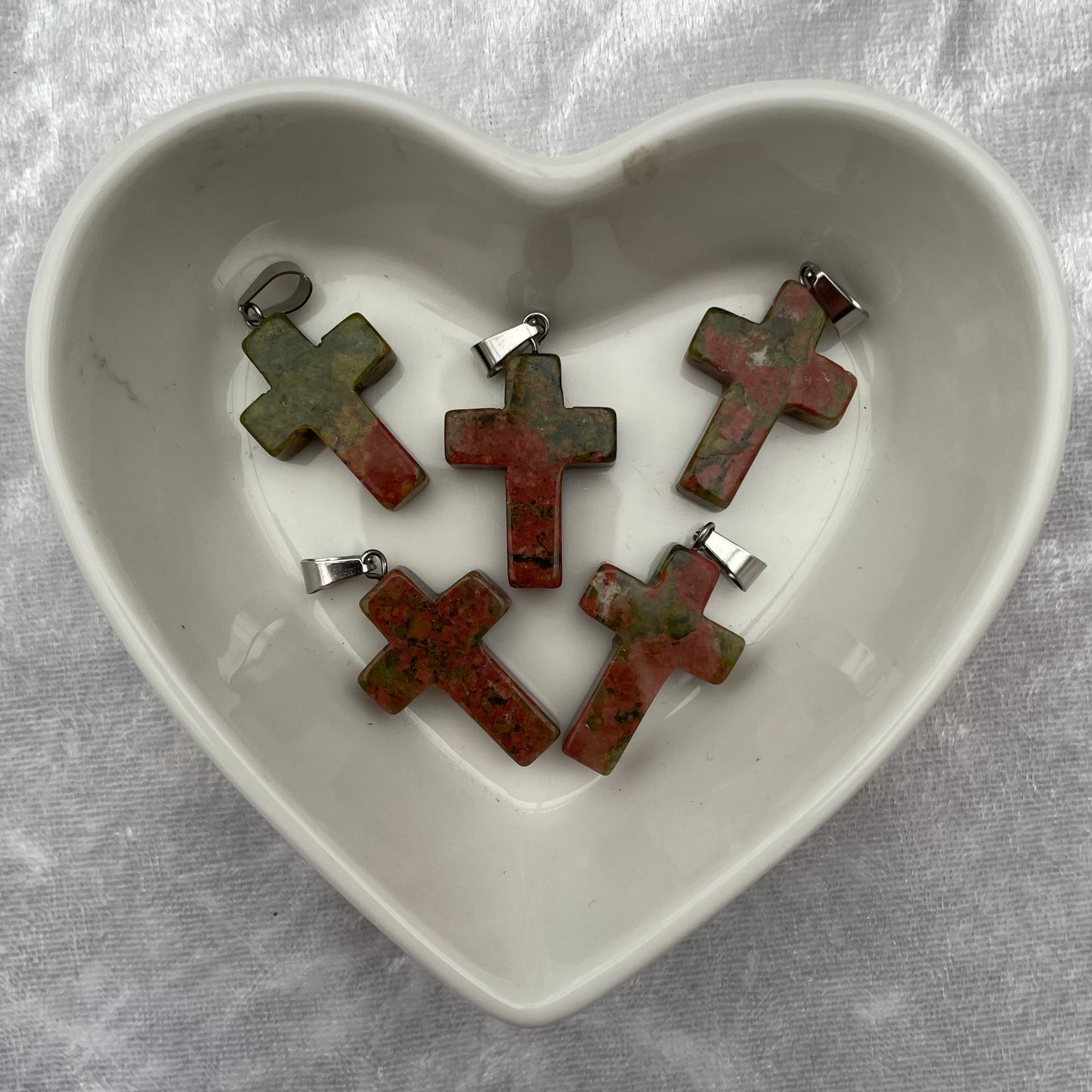 Unakite Cross Pendants