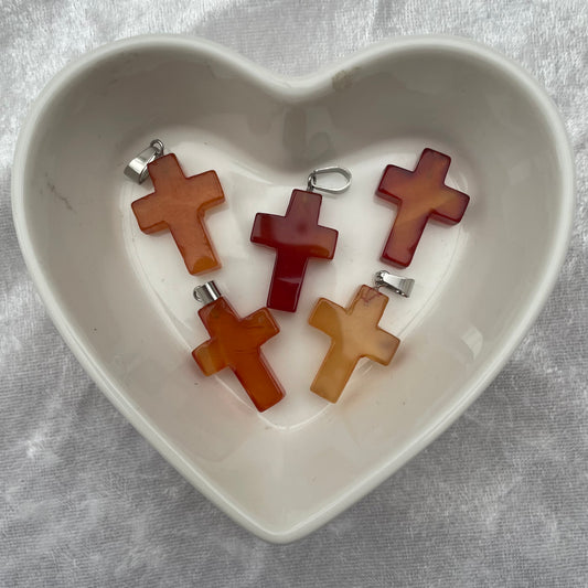 Carnelian Cross Pendants
