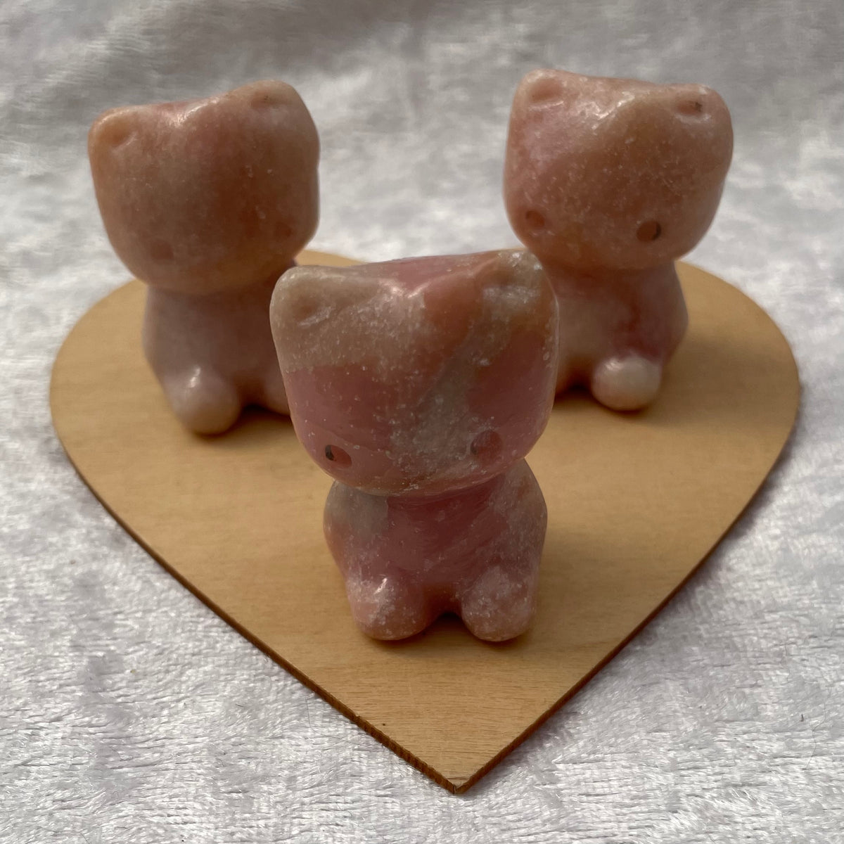 Pink Opal Hello Kitty Carvings