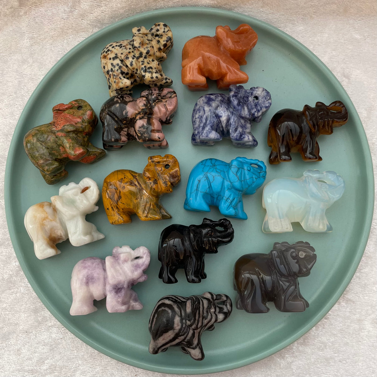 Crystal Elephant Carvings