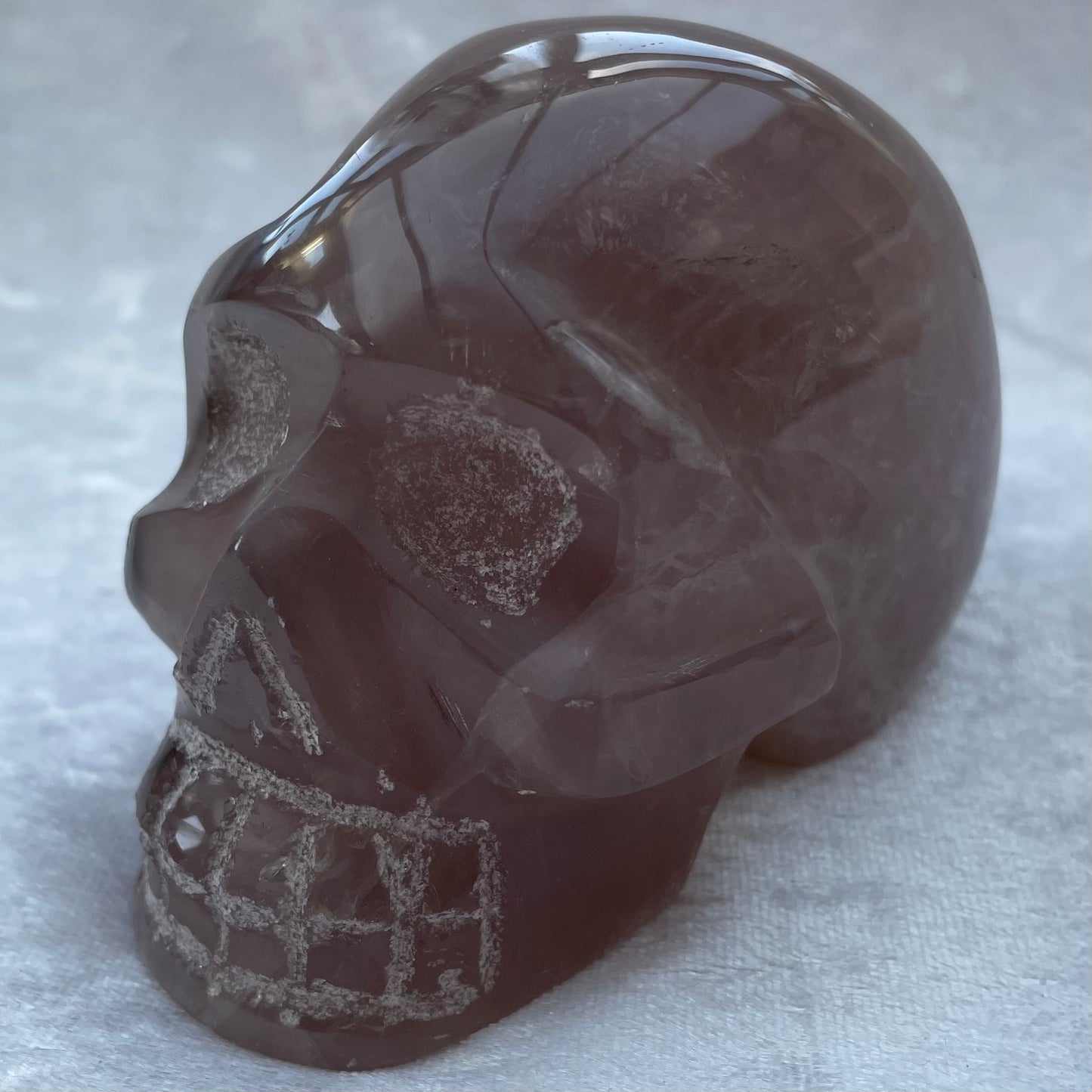 Large Grey Brown Agate Skull