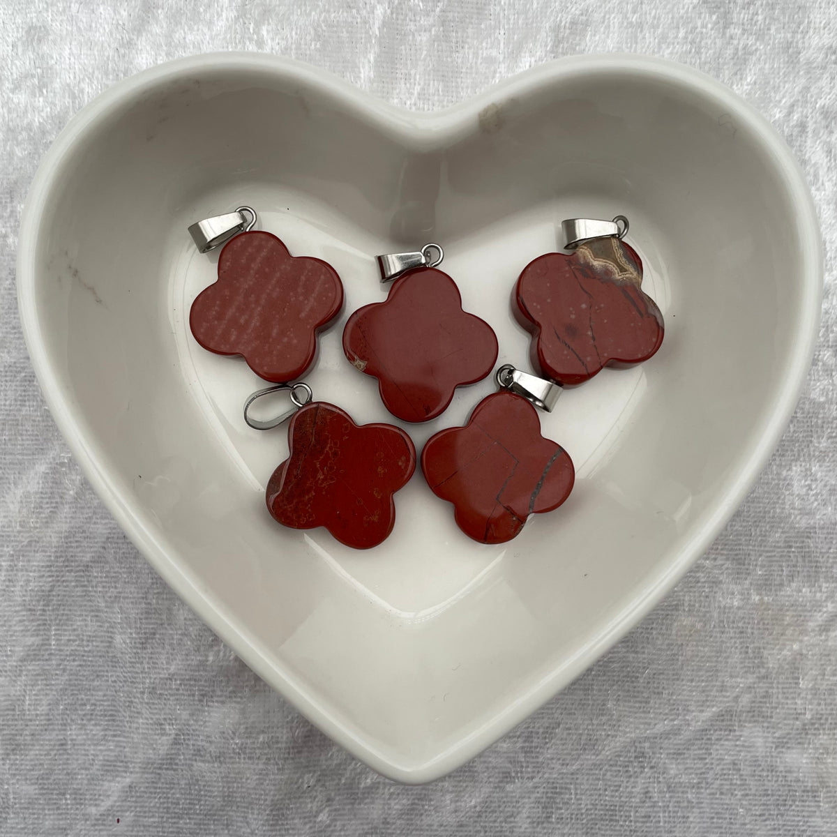 Red Jasper Flower Pendants