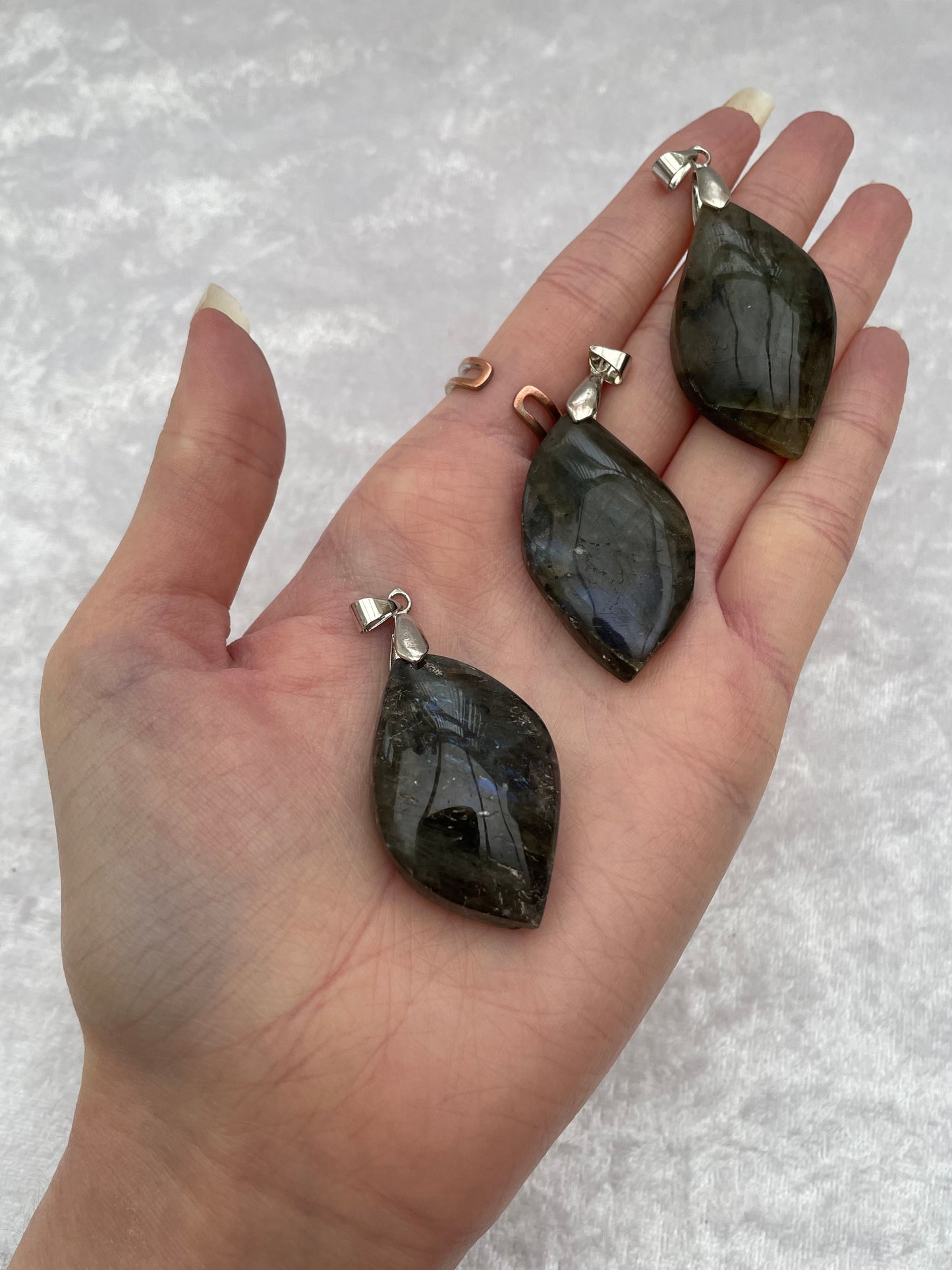 Labradorite Asymmetrical Wave Pendants