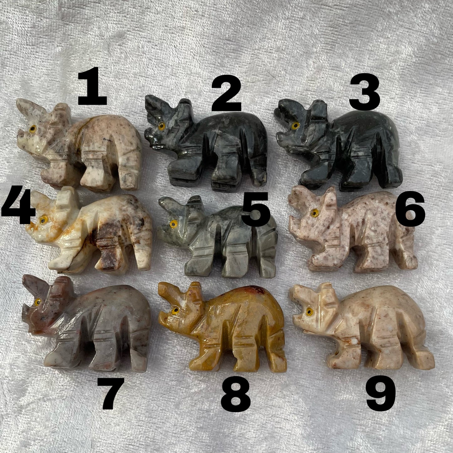 Soapstone Triceratops Dinosaurs