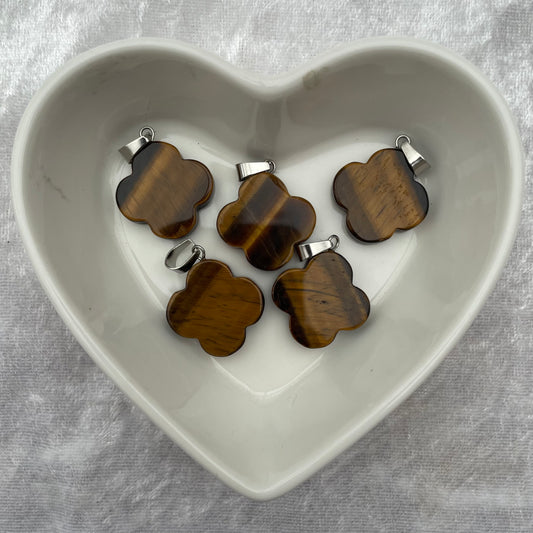 Tigers Eye Flower Pendants