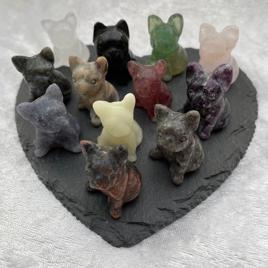 Mini Crystal French Bulldog Carvings