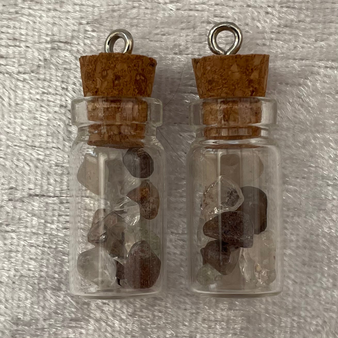 Phantom Quartz Cork Chip Bottle Pendants