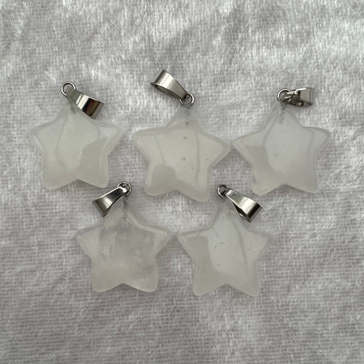 Clear Quartz Star Pendants